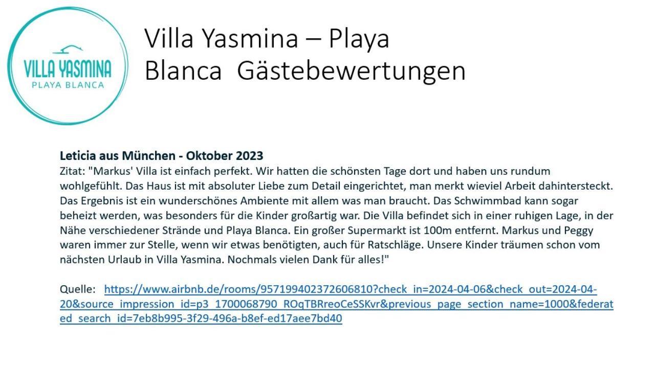 Villa Yasmina Playa Blanca Bagian luar foto
